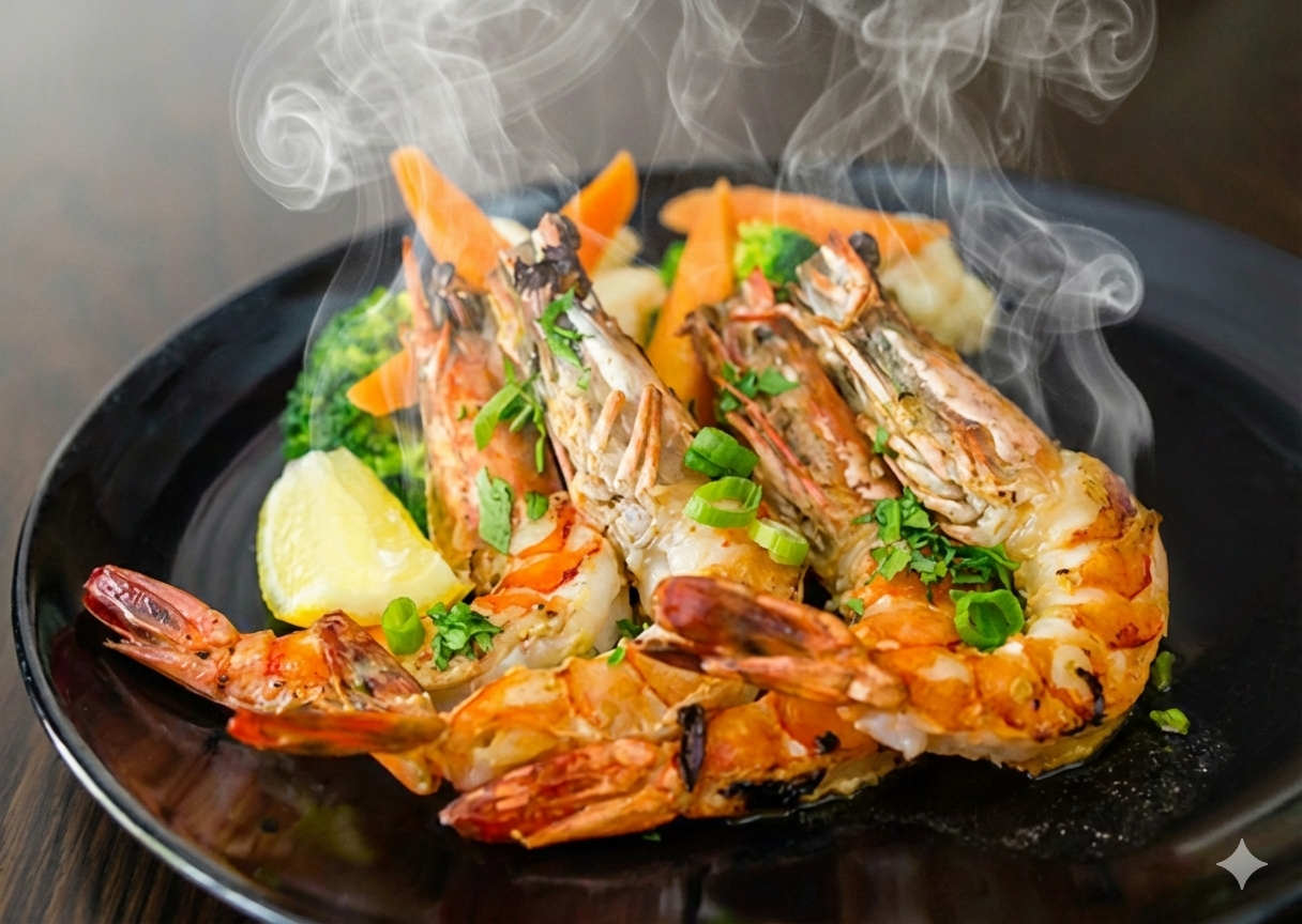 Jumbo Grilled Prawns at Oceanova