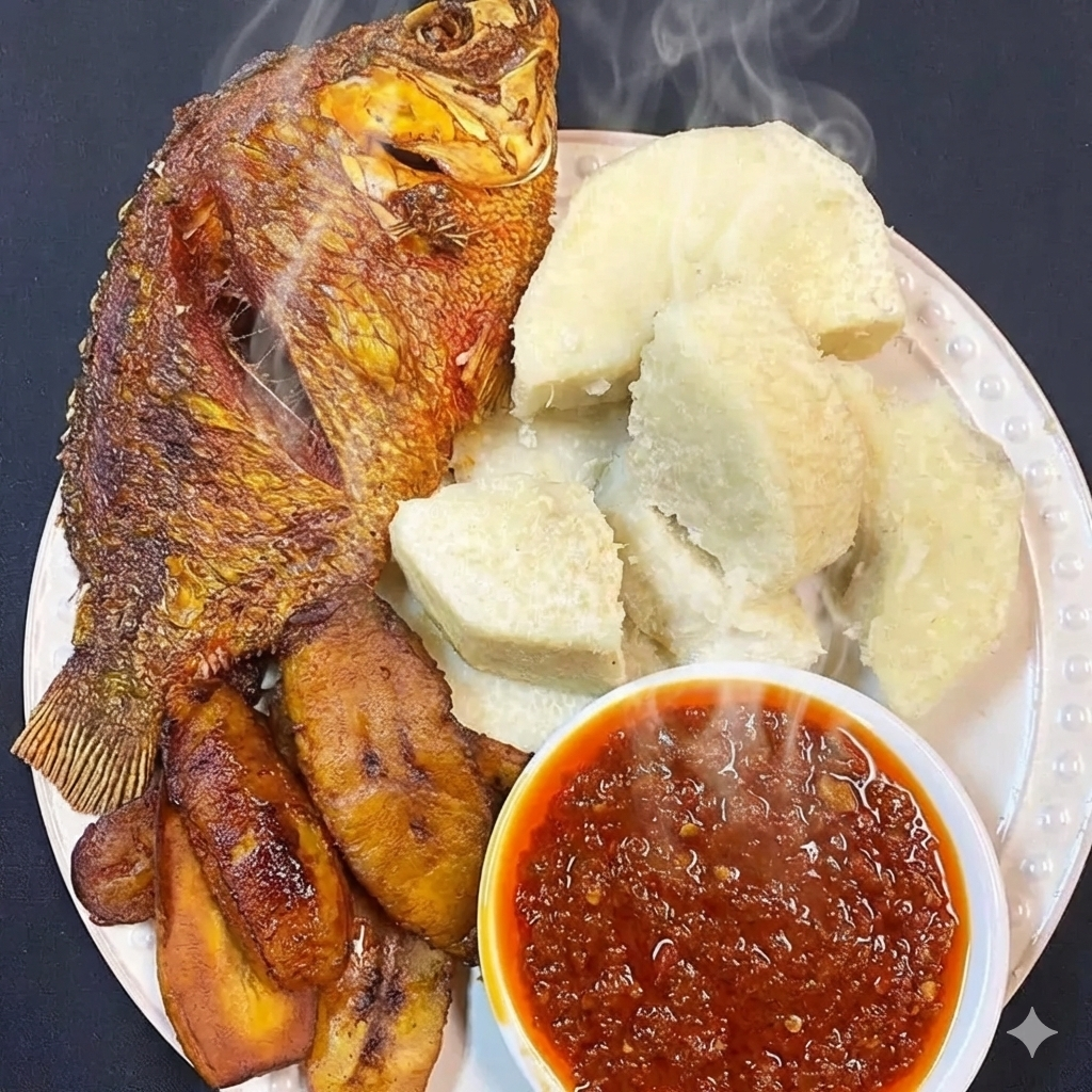 Boiled Yam with Egg Sauce or Fish Sauce at Oceanova